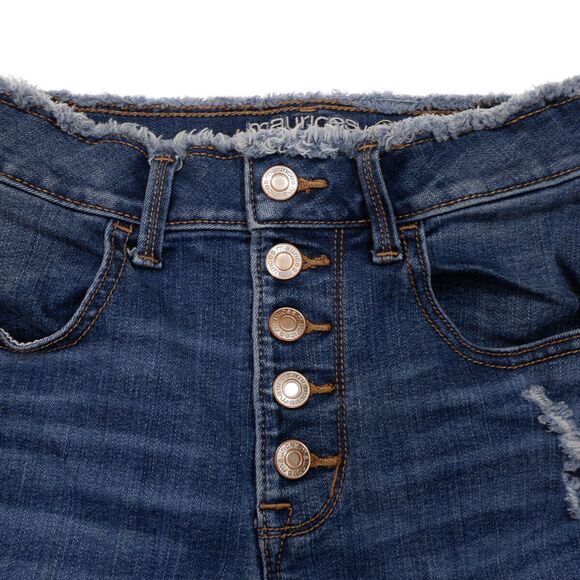 Maurices Super High Rise Jegging XS Womens Distress Button Fly Blue 25x25.5 - Picture 7 of 10